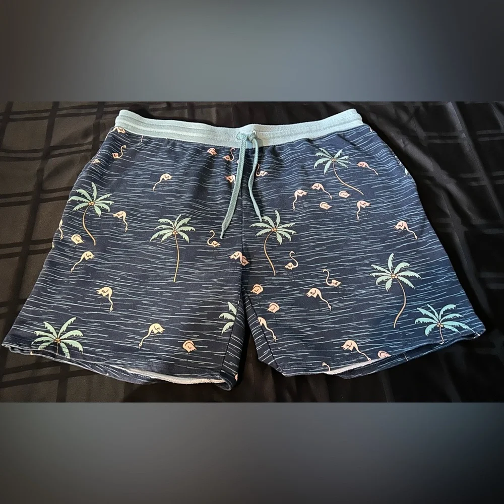 No Boundaries Blue Palm Flamingo Swim Shorts Women’s Size XL
